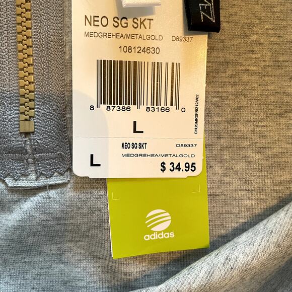 Adidas Neo X Selena Gomez Skirt Womens Large Grey Jersey Mini Casual A-Line - Picture 5 of 6